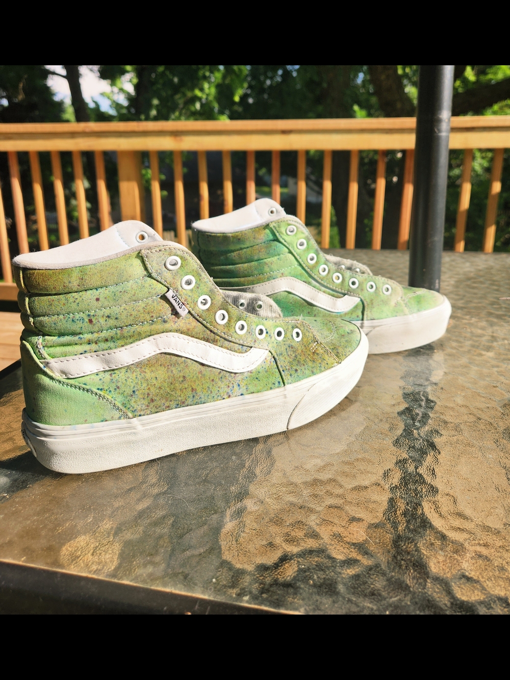 Vans Sk8-Hi Green Speckled Canvas High-Top Sneakers